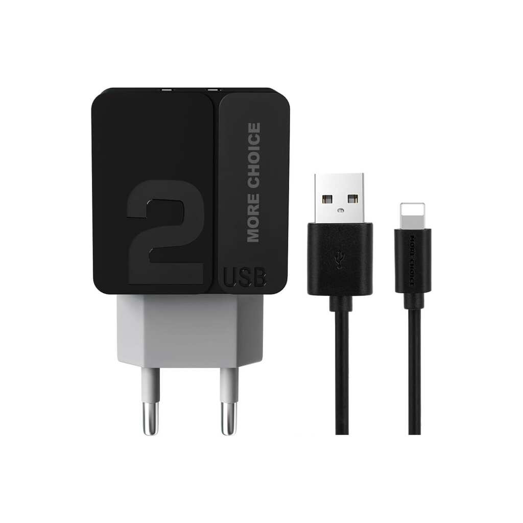 СЗУ More Choice 2USB 2.4A для Lightning 8-pin NC46ibg 1м