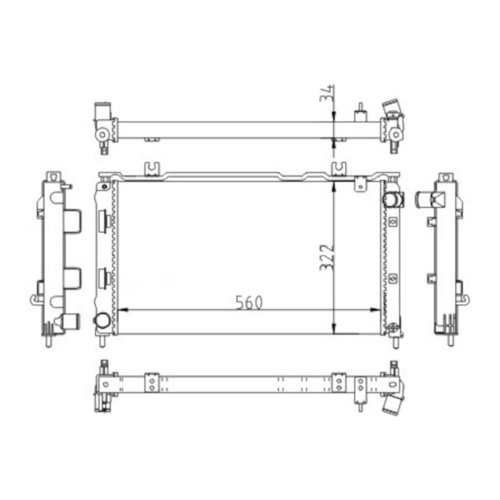 Радиатор охлаждения для а/м ВАЗ 2190 Гранта (15-) MT/AT AC+/- (тип KDAC) 21903-1300008-14 WONDERFUL 906215