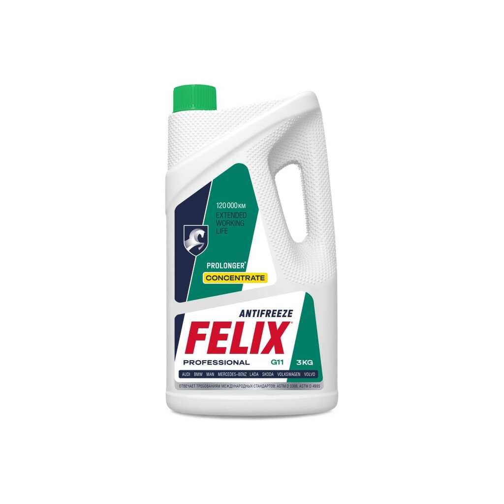 Антифриз FELIX PROLONGER G11, концентрат, -40C, зеленый, 3 кг 430206039