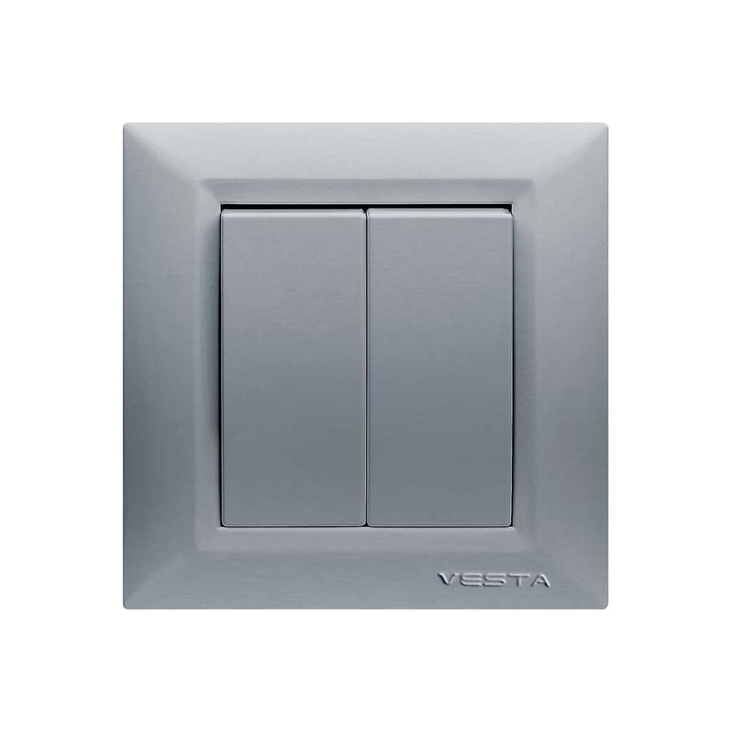 Двухклавишный выключатель Vesta Electric Roma Silver FVK010122SRM