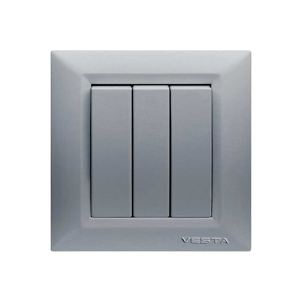 Трехклавишный выключатель Vesta Electric Roma Silver FVK010123SRM