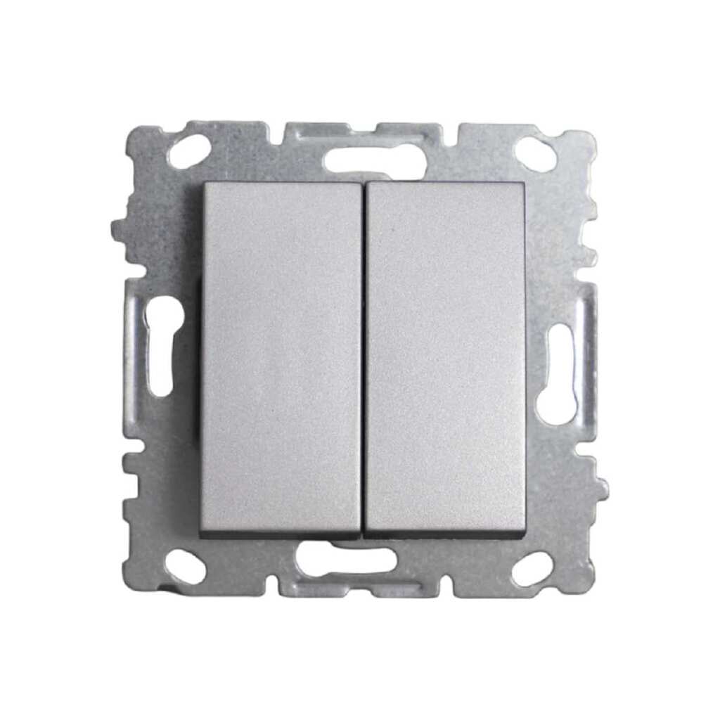 Двухклавишный выключатель Vesta Electric Silver без рамки FVK010125SRM