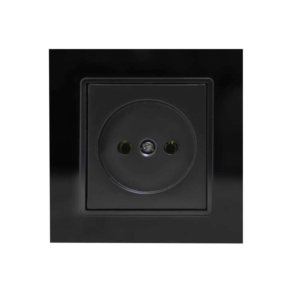 Одинарная розетка Vesta Electric Exclusive Black без заземления FRZMT040006CHR