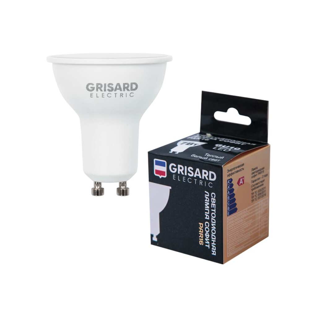 Светодиодная лампа Grisard Electric софит PAR 16 GU10 7Вт 3000K GRE-002-0085(1)