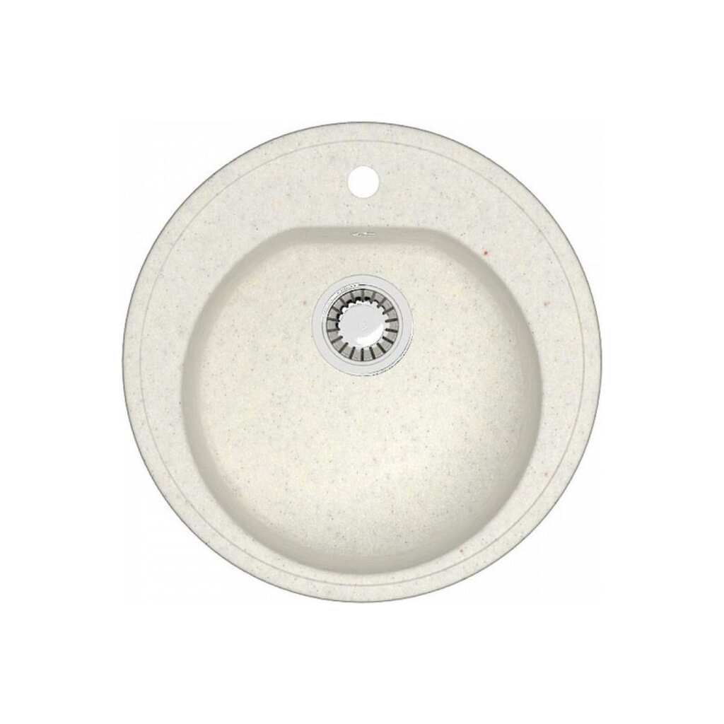 Кухонная мойка Teymi Lina D51, круглая, белая (хлопок) матовая T120103 ЦБ-00266892