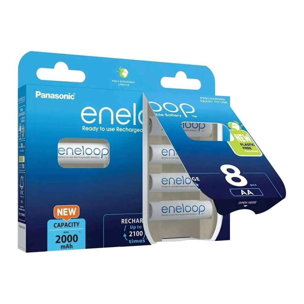 Аккумулятор Panasonic eneloop BK-3MCDE/8BE 2000mAh AA R6 BL8 УТ-00000798