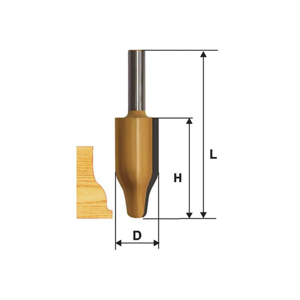 Фреза фигирейная вертикальная (25.4х41.3 мм; хвостовик 12 мм) по дереву Энкор 10585