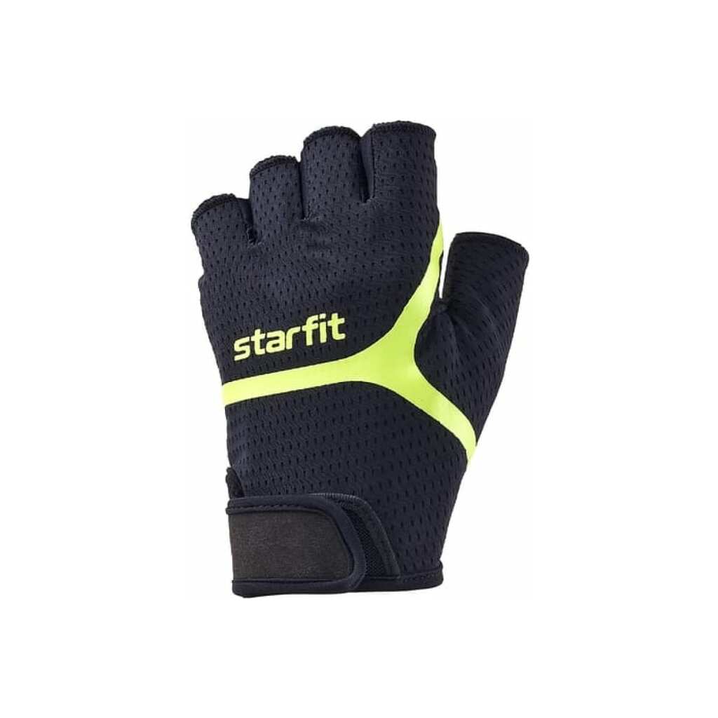 Перчатки для фитнеса Starfit WG-103, черный/ярко-зеленый УТ-00020814