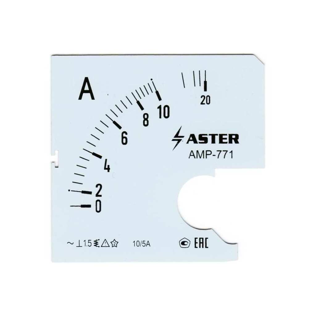 Шкала Aster к амперметру AMP-771 10/5 А SC771-10