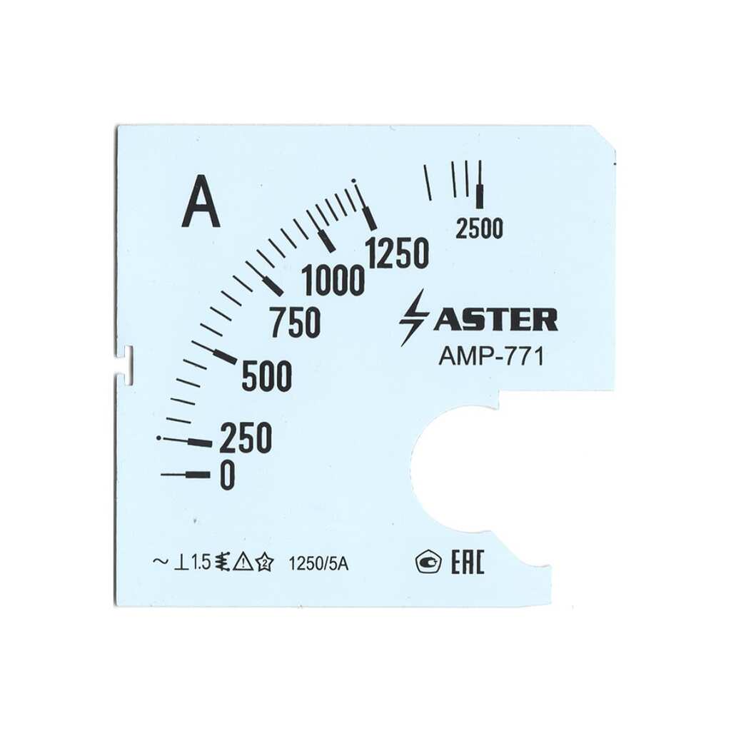Шкала к амперметру AMP-771 Aster 1250/5 А SC771-1250