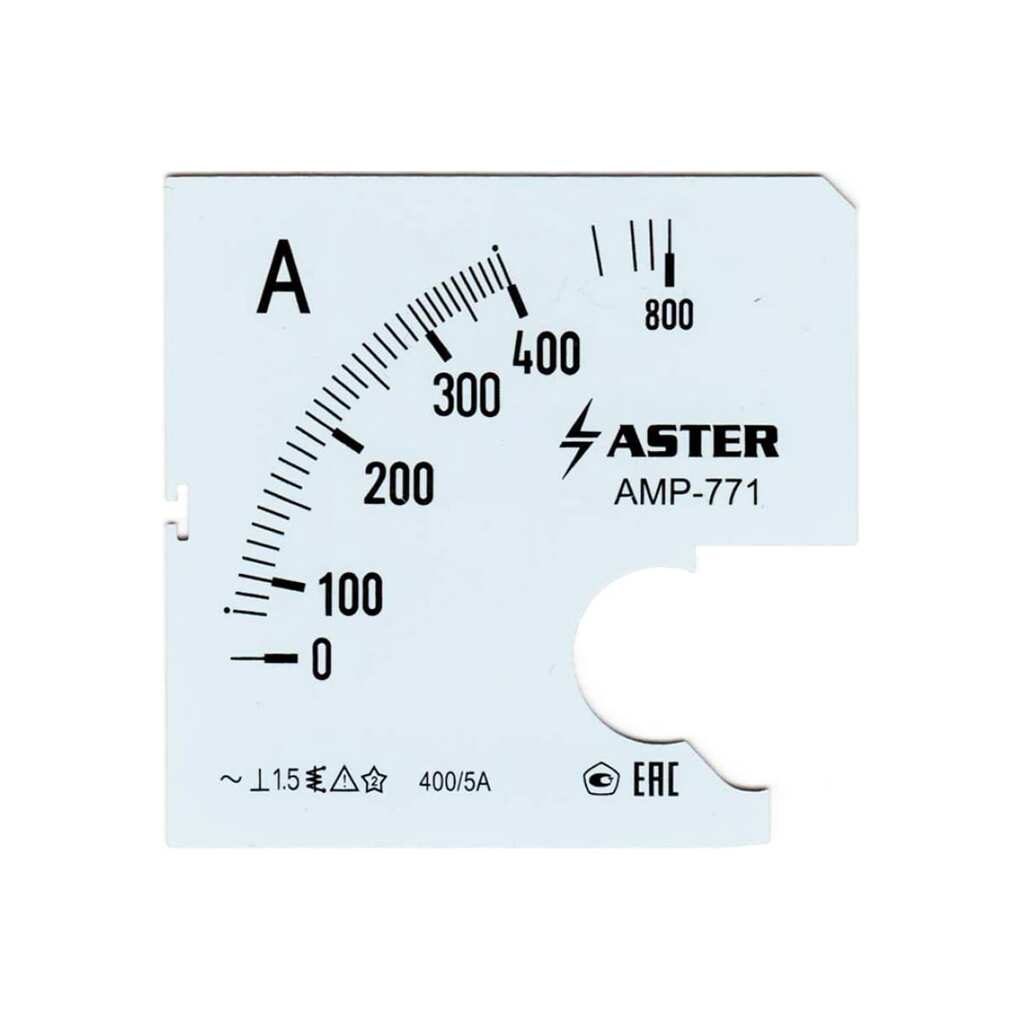 Шкала Aster к амперметру AMP-771 400/5 А SC771-400