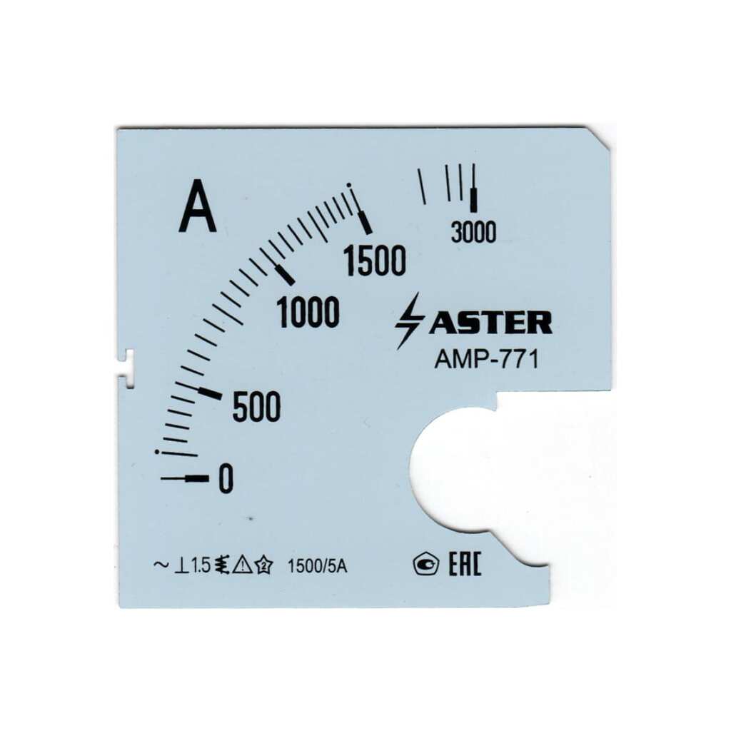 Шкала Aster к амперметру AMP-771 1500/5 А SC771-1500