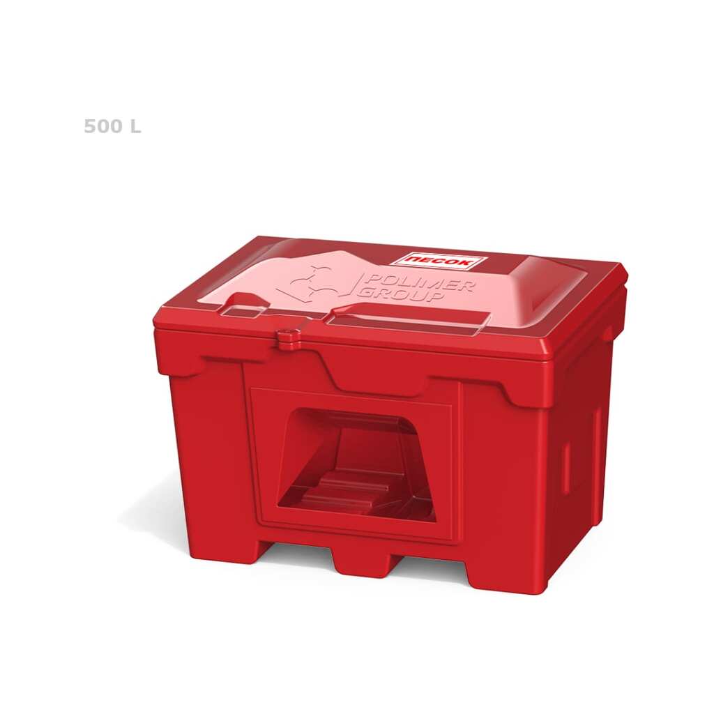 Ящик с крышкой и дозатором POLIMER GROUP 500 л, цвет красный FB25005