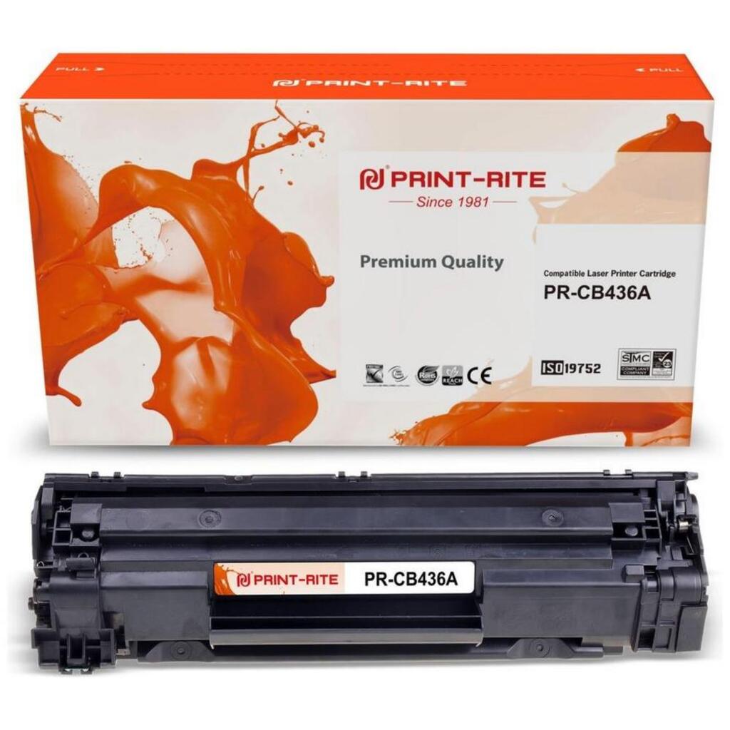 Картридж лазерный Print-Rite TFH920BPU1J PR-CB436A CB436A black ((2000стр.) для HP LJ P1505/ M1120/M1522) (PR-CB436A)