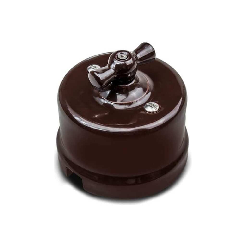 1-клавишный выключатель Bironi керамика, цвет коричневый B1-200-02