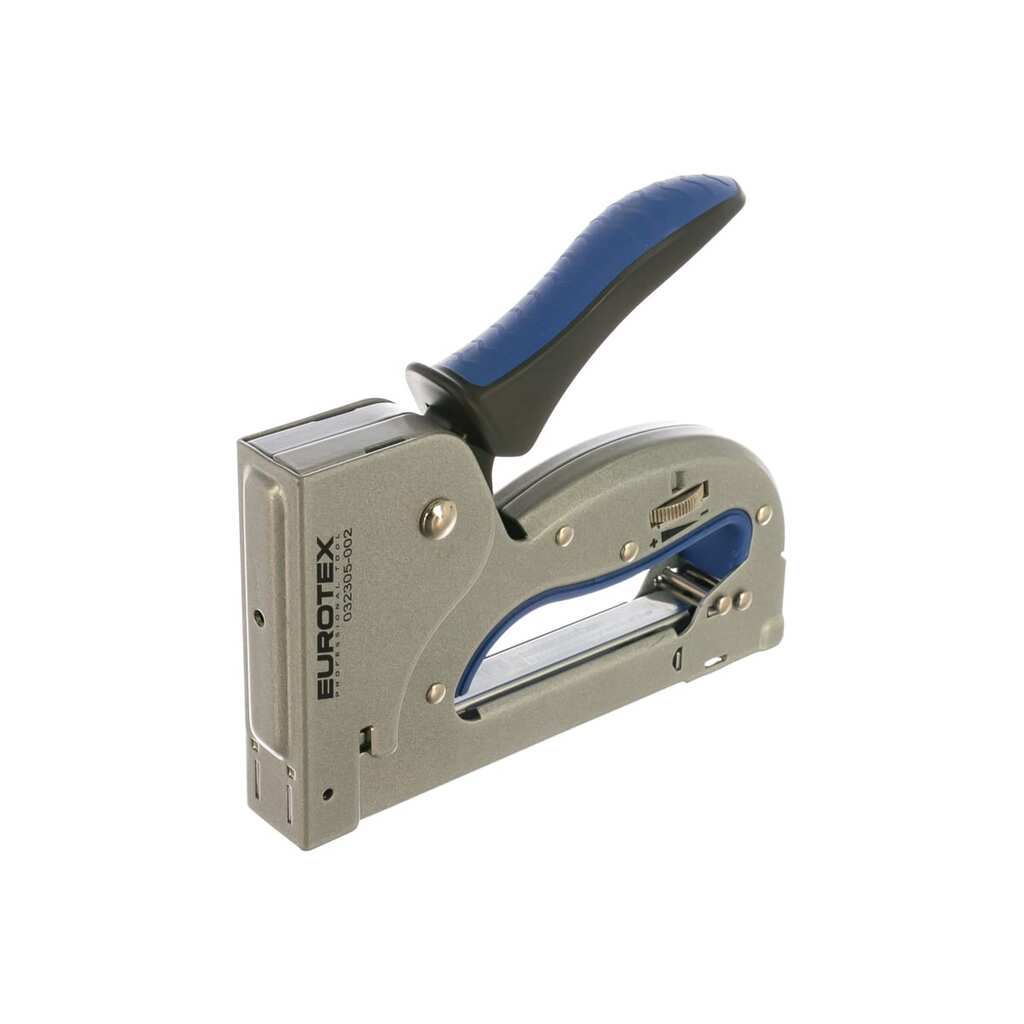 Металлический степлер с обрезиненной ручкой EUROTEX тип скобы №53, 4-14мм 032305-002