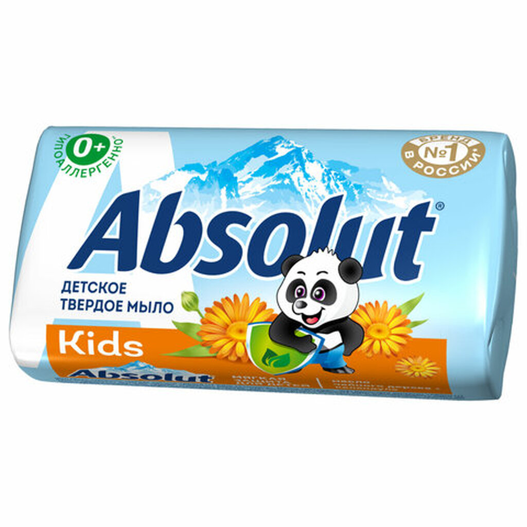 Мыло туалетное детское 90г ABSOLUT KIDS "Календула",натуральное, ш/к 07357, 6063