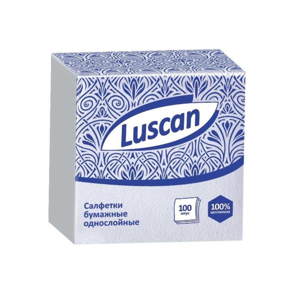 Бумажные салфетки Luscan 1-слойные, 24x24 см, белые, 100 шт 476872