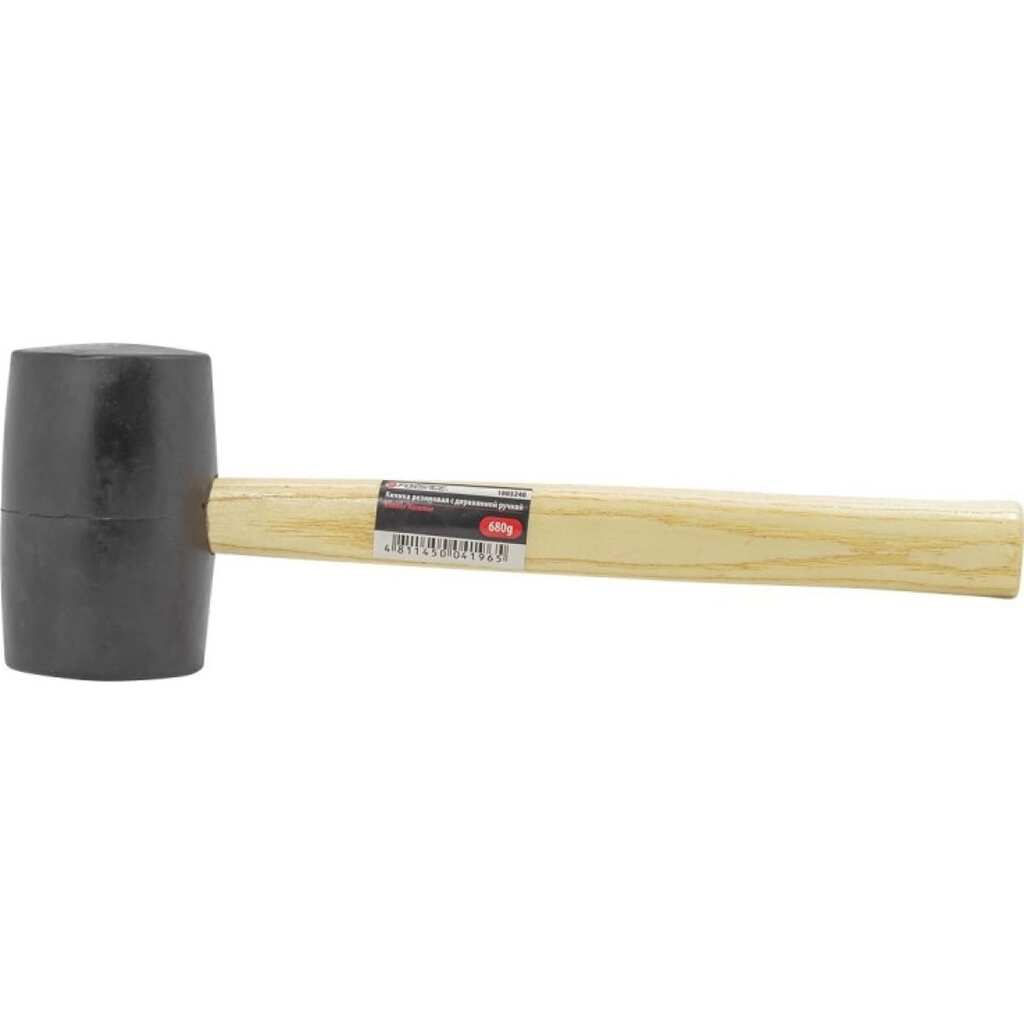 Резиновая киянка Forsage с деревянной ручкой, 680 г, Ø 65 мм F-1803240