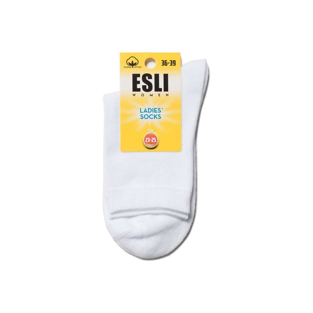 Хлопковые женские носки ESLI 19с-148спе, р. 23-25, 000 белый 1001321170030015000