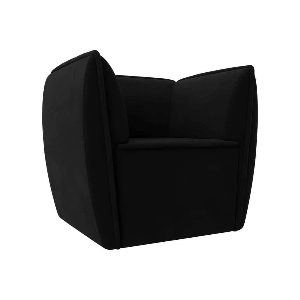 Кресло Лига диванов Бергамо полностью микровельвет черный 112012