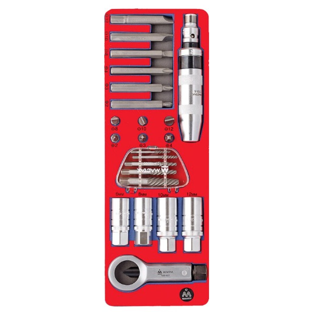 Демонтажный набор с ударной отвёрткой (ложемент, 24 предмета) МАСТАК 5-19424