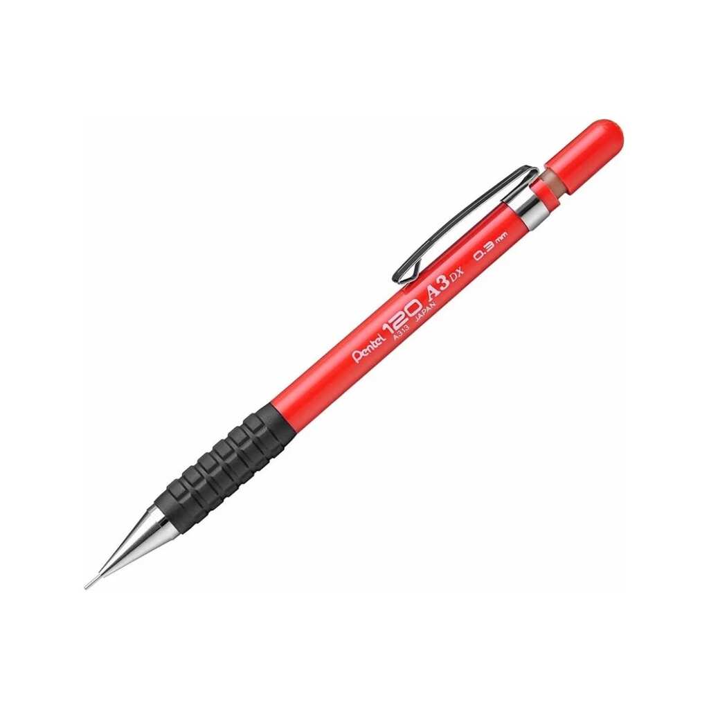 Автоматический карандаш Pentel A313-B 120 A3 0.3 мм, красный корпус 669169