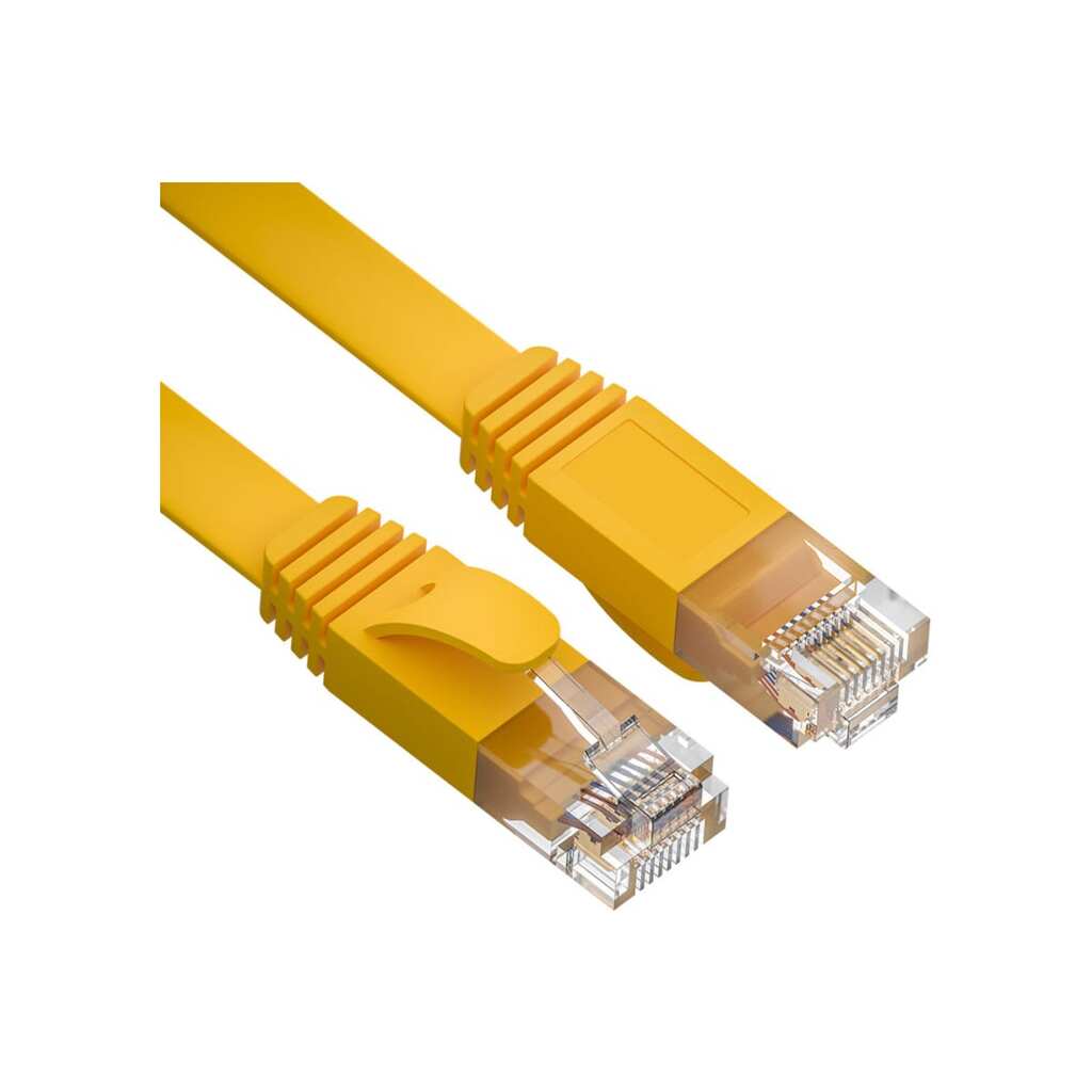 Патч-корд Ripo плоский utp4 cat 6, rj45-rj45, 1,8 m, pvc (желтый) 003-300133