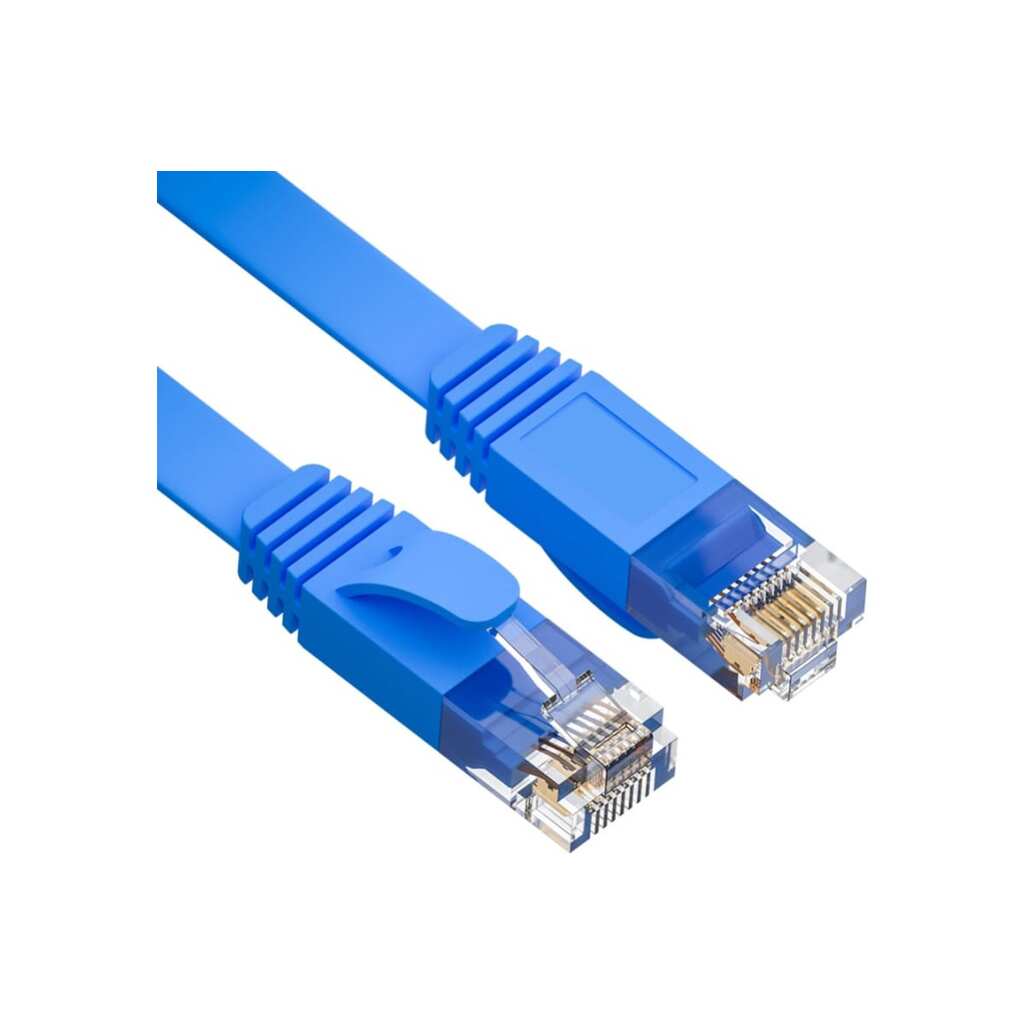 Патч-корд Ripo плоский utp4 cat 6, rj45-rj45, 1,8 m, pvc (синий) 003-300132