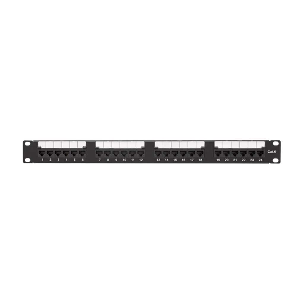 Патч-панель EKF teracom pro 19'' cat.6 1u неэкранированная utp 24 порта rj-45 dual idc TRP-PPNL-6UTP-1U24