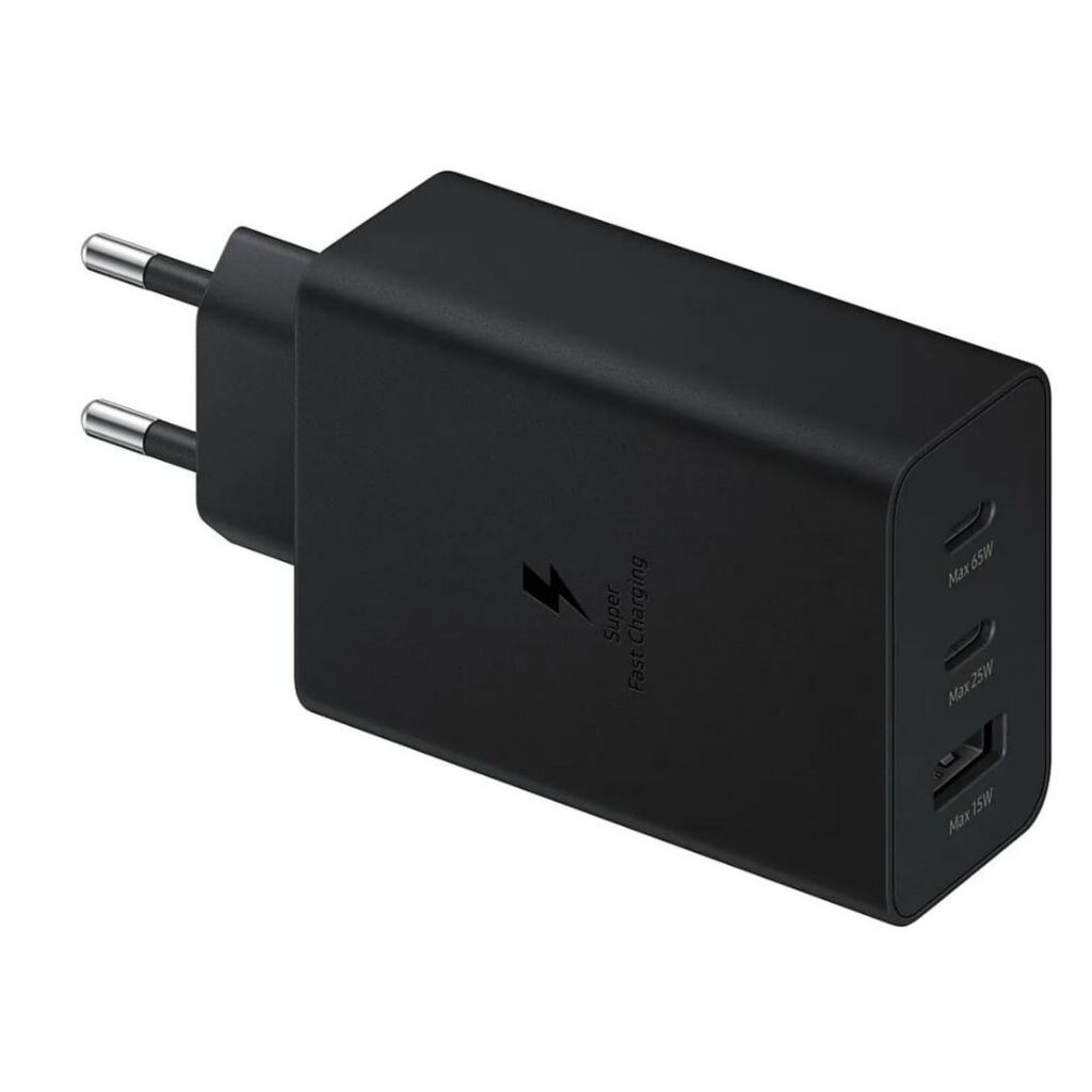 Сетевое зарядное устройство Samsung Adapter 65W Black (2xUSB-C, 1xUSB-A) (EP-T6530NBEGEU)