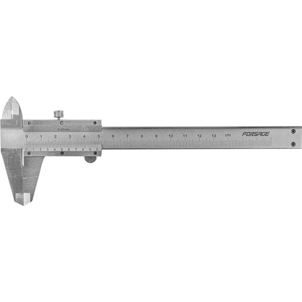 Штангенциркуль Forsage 0-125 мм, 0.02 мм, внутренний, наружный диаметр + глубиномер, в пластиковом футляре F-5096P