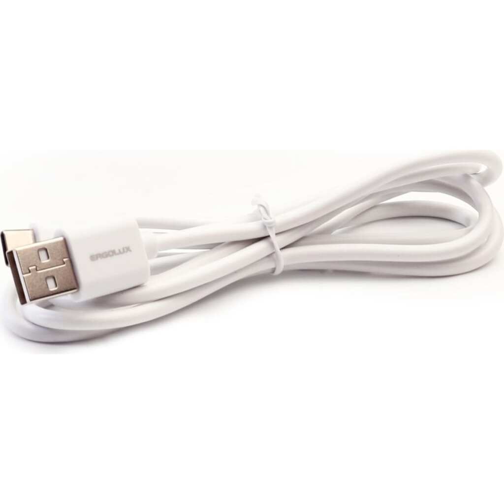 Кабель Ergolux USB - Type-C 3А 1.2м White ELX-CDC02-C01 15095