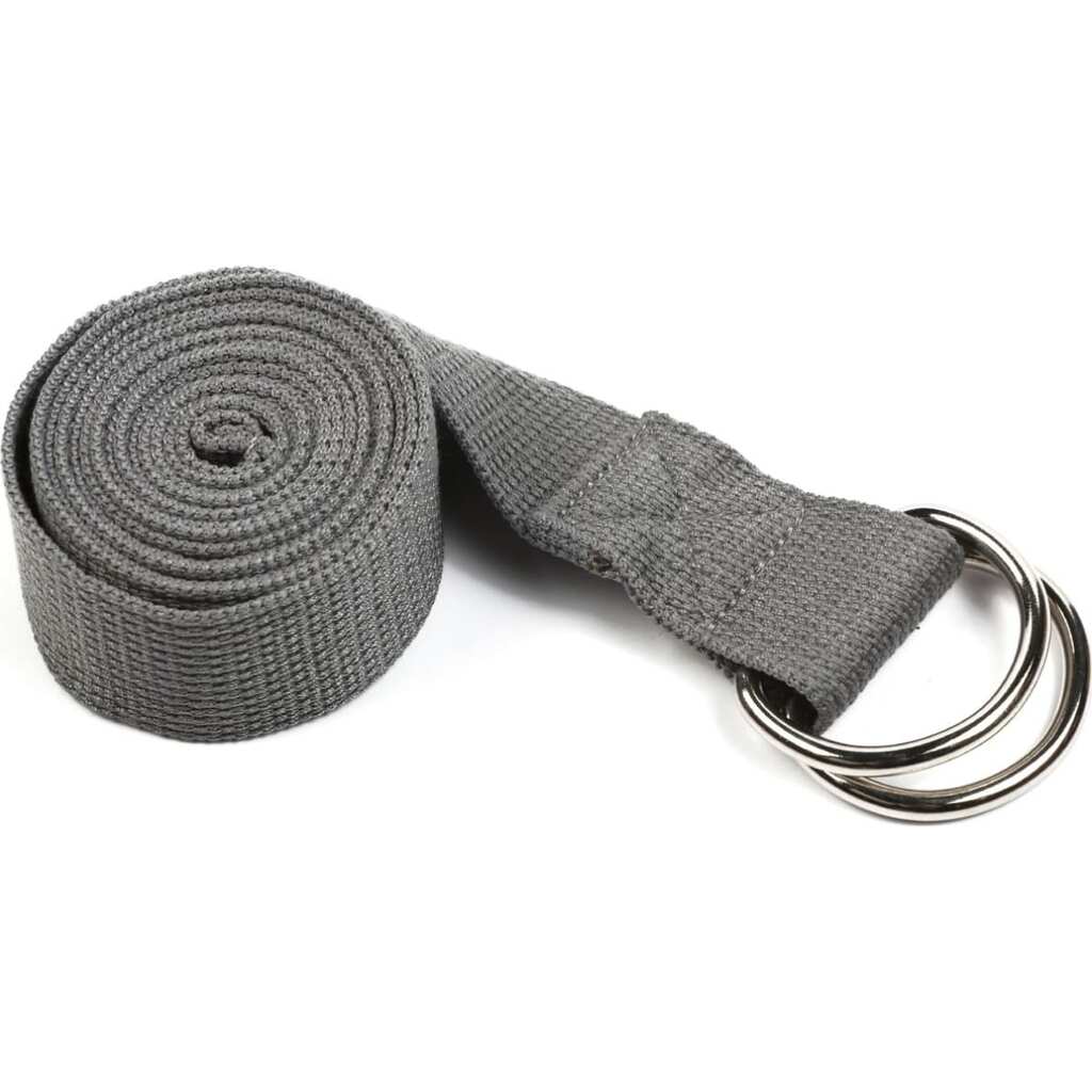 Ремень для йоги с металлическим карабином PRCTZ yoga strap, серый PY7501