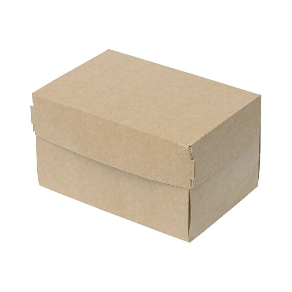 Коробка для пирожных Оригамо 150x100x85 мм, крафт, быстросборная, склеенная, NEW 150 шт. 22-2165