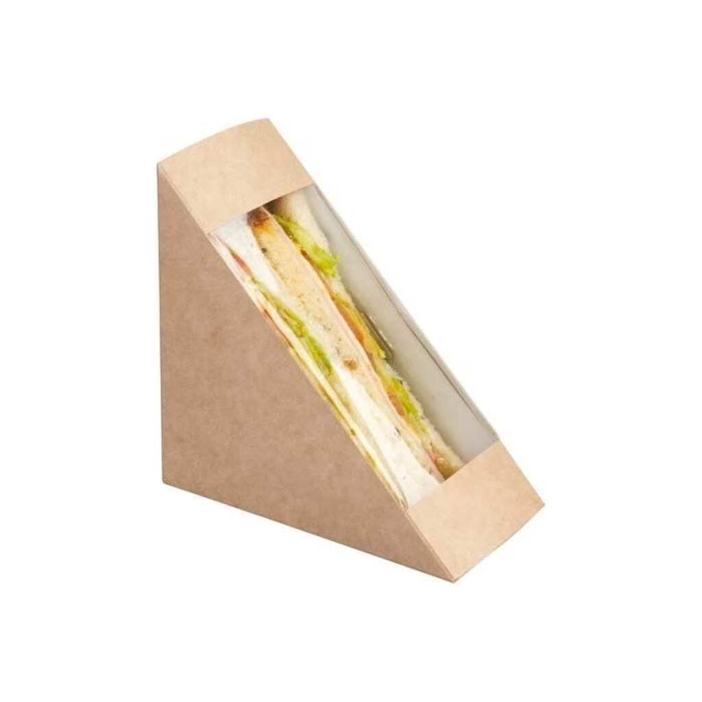 Упаковка под сэндвич Оригамо 124x124x38 мм, с прозрачным окном, 300 шт. 17-0741