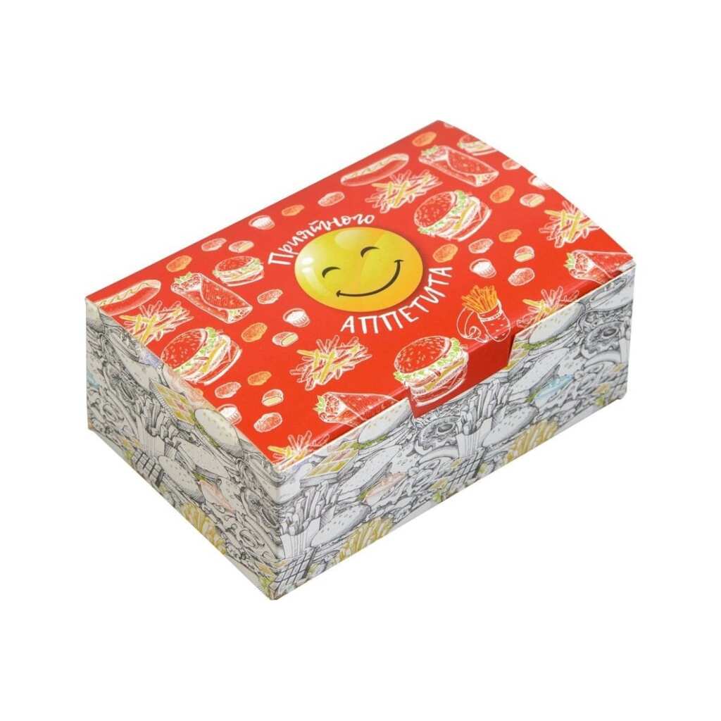 Коробка навынос Оригамо 115x75x45 мм, SMILE, 200 шт. 19-2654