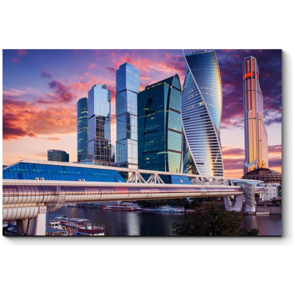 Картина Picsis Бизнес центр на закате, Москва 660x430x40 333-10260143