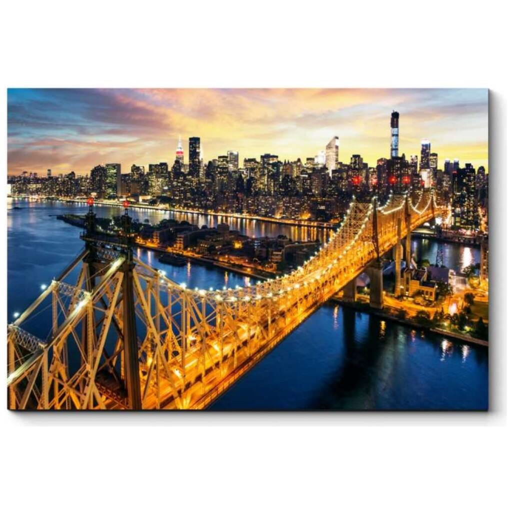Картина Picsis Огни моста Куинсборо, Нью-Йорк 660x430x40 мм 274-10249360
