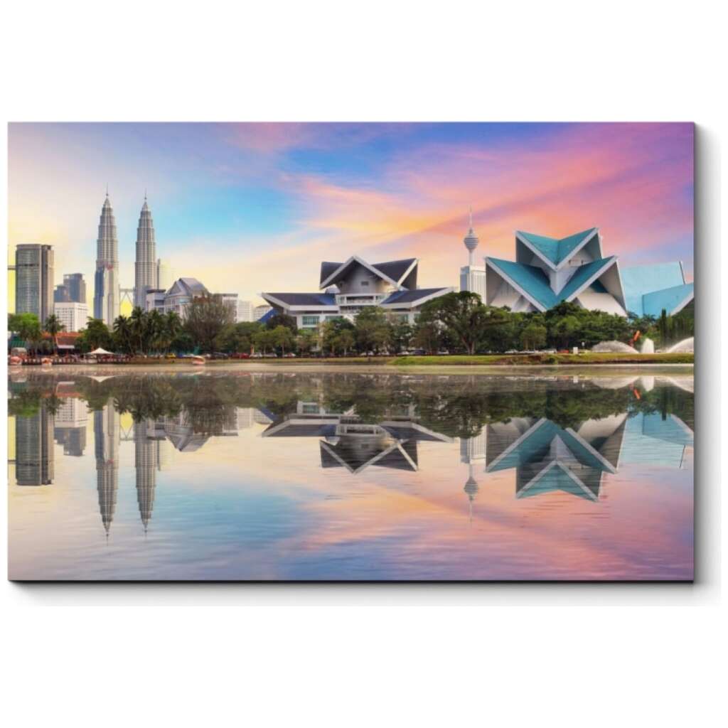 Картина Picsis Пастельный закат в Куала-Лумпур 660x430x40 мм 4092-9908925