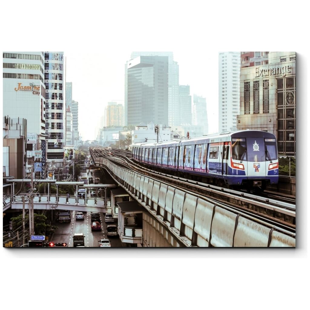 Картина Picsis Надземный поезд мчится в центр Бангкока 660x430x40 мм 4059-9839280