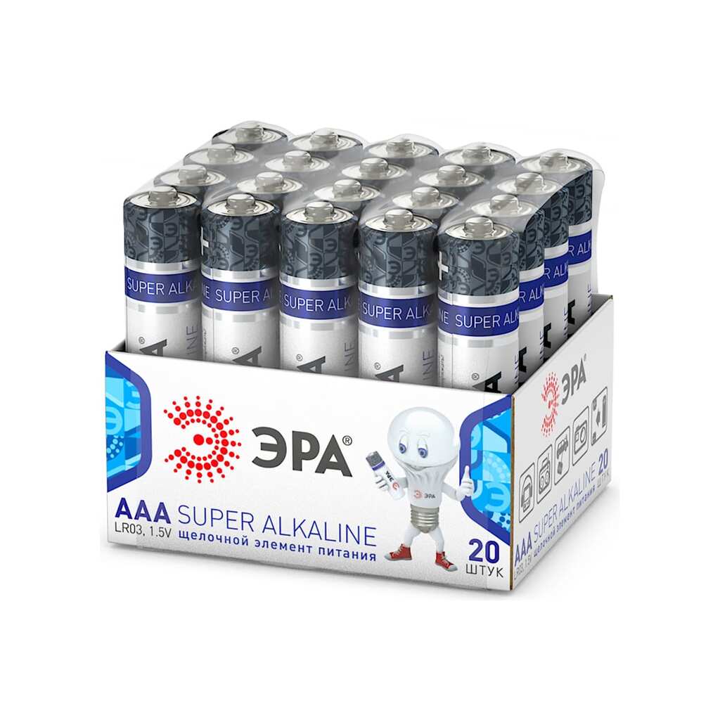 Батарейка ЭРА LR03-20 bulk SUPER Alkaline, Б0054622 ERA