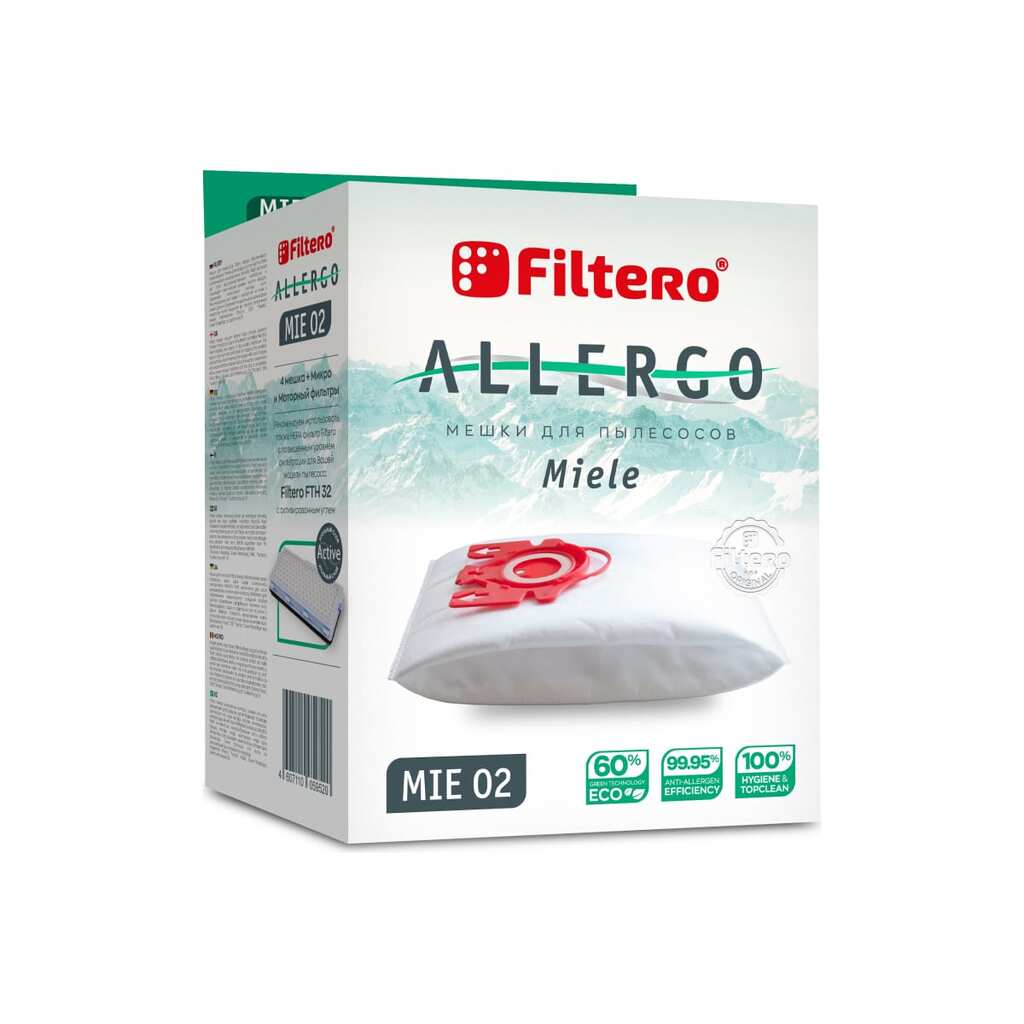 Мешки для пылесосов MIE 02 (4) Allergo 4 шт + моторный и микрофильтр FILTERO 05952