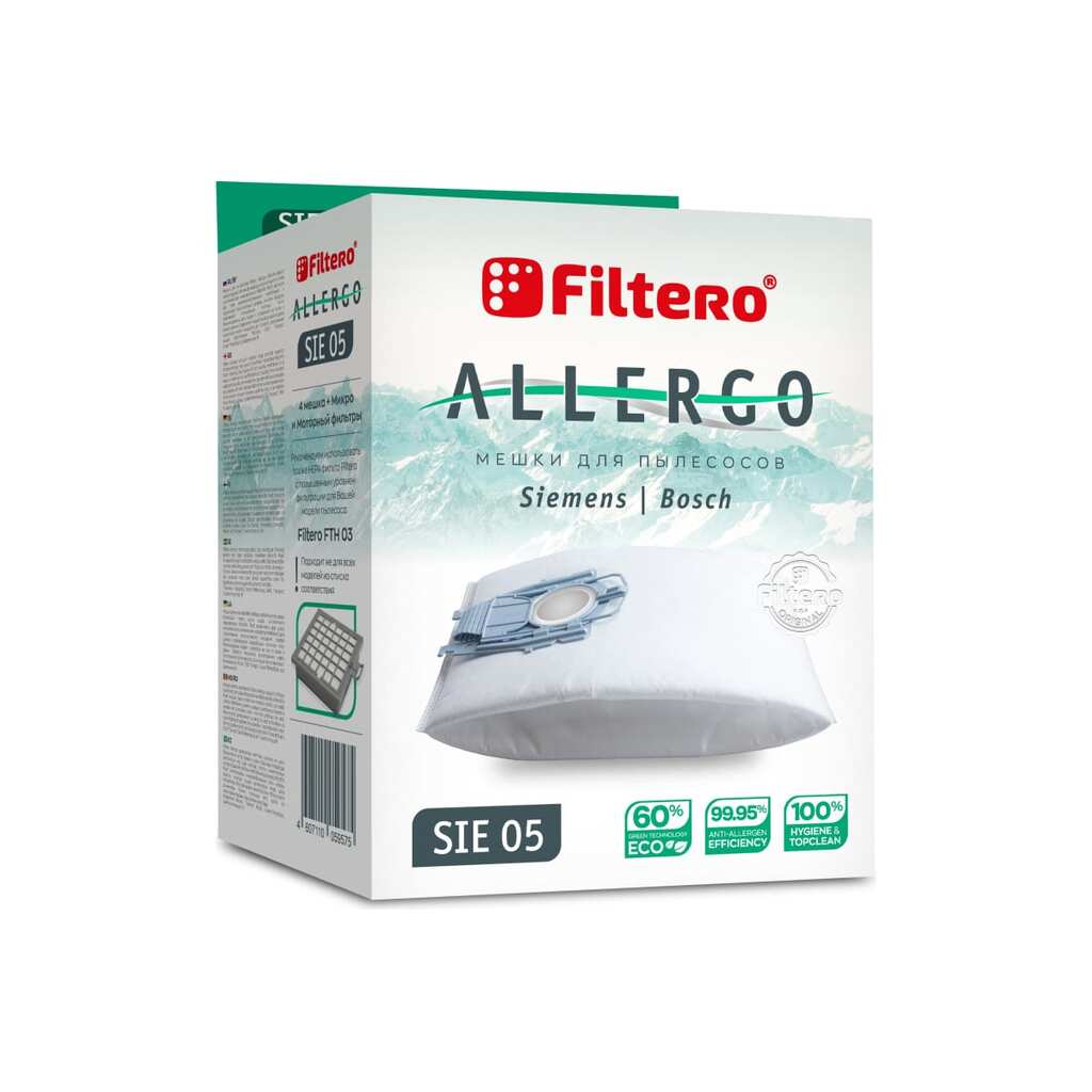 Мешки для пылесосов SIE 05 (4) Allergo 4 шт + моторный и микрофильтр FILTERO 05957