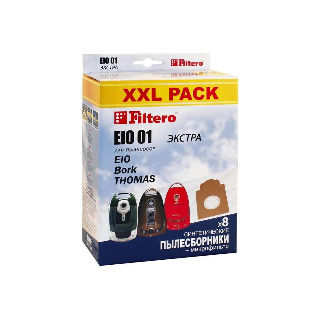 Мешки для пылесоса EIO 01 (8) XXL Pack Экстра 8 шт + микрофильтр FILTERO 05945