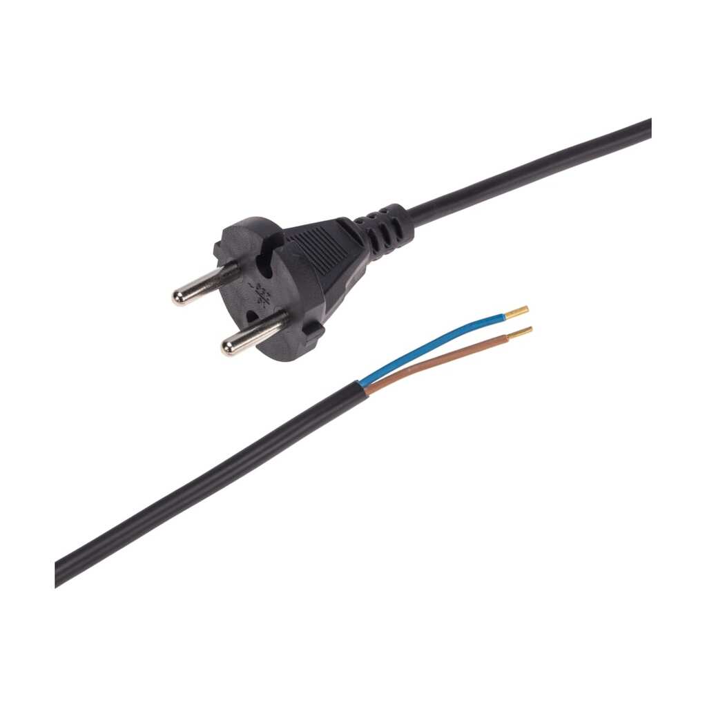 Электрический шнур с вилкой REXANT пвс 2x0,75 мм2 3м (черный) 11-1303