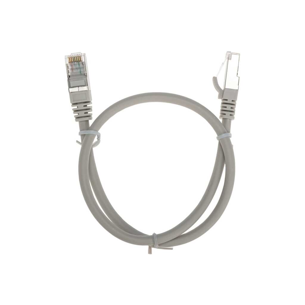 Патч-корд REXANT f/utp cat 6, rj45-rj45, 26awg, lszh, серый, 0.5м 02-0210-05