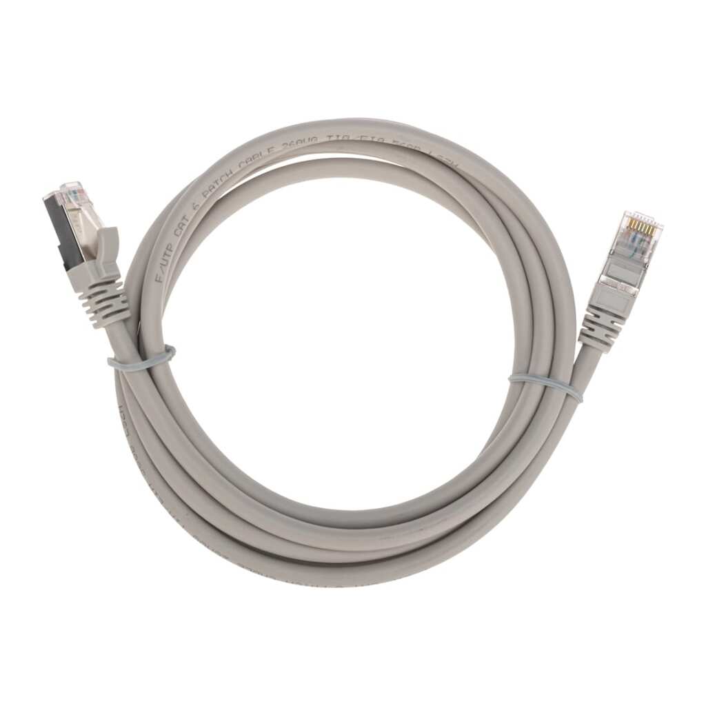 Патч-корд REXANT f/utp cat 6, rj45-rj45, 26awg, lszh, серый, 2м 02-0210-2