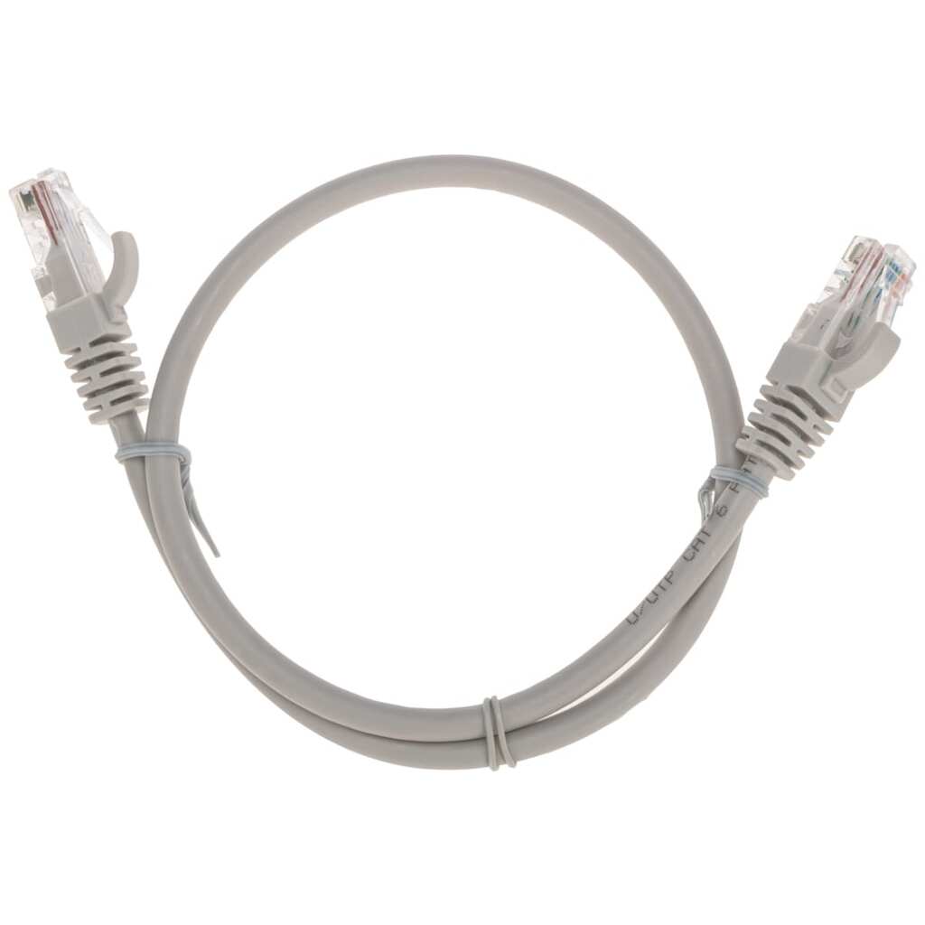 Патч-корд REXANT u/utp cat 6, rj45-rj45, 26awg, lszh, серый, 0.5м 02-0290-05