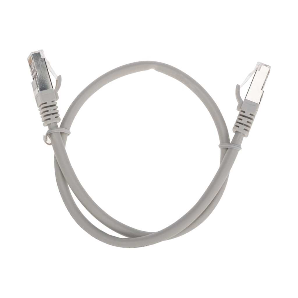 Патч-корд REXANT s/ftp cat 6a (10g), rj45-rj45, 28awg, lszh, серый, 0.5м 02-0390-05